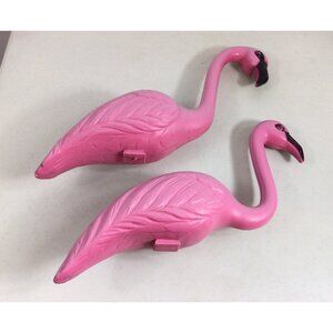 Vintage Blow Mold Pink Flamingos Plastic Yard Deco